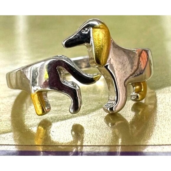 Dachshund Ring Pinkie Pull Apart Doxie Dog Rescue Metals Weiner Doxie We… - Picture 3 of 12